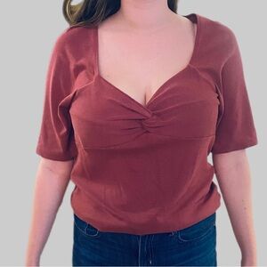 GAP Modern Tee XL Tall Dusty Rose Raspberry Sweetheart Knot Front